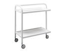 Carrello portabevande elegante in metallo e MDF, finitura bianca, 40x75x80