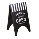 Cartello ferro apri-chiudi nero rettangolare cm45x41x70.5