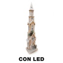 Casetta in legno con luce LED naturale, dimensioni cm14x12h69