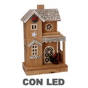 Casetta in legno con luce LED naturale 19x12x30,7 cm