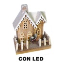 Casetta in legno con luce LED naturale 22x14x30 cm
