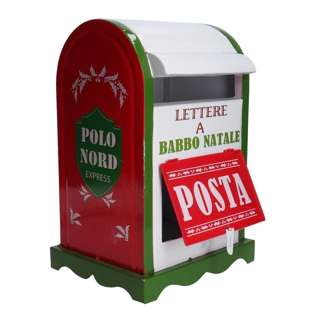 Cassetta Posta Metallo Verde Bianco cm20x22,5h33