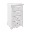 Cassettiera 4 cassetti bianco stile classico 40x30x76 cm