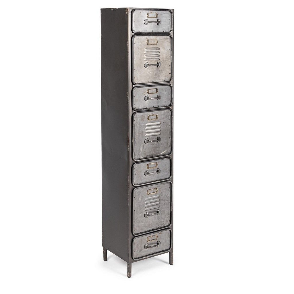 Cassettiera con 7 cassetti in stile industriale
