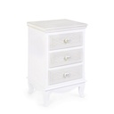 Cassettiera in legno bianco con 3 cassetti Charlene 41 x 33,5 x 68,5 cm