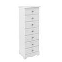 Cassettiera in legno bianco con 7 cassetti - Blanc cm 29 x 23 x 89