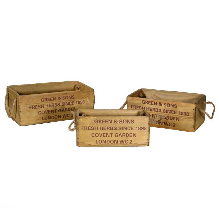 Cassetto legno rettangolare angolo arrugginito cm40,5x21h15