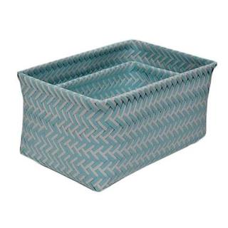 Cassetto in plastica azzurro rettangolare 30x19x15 cm