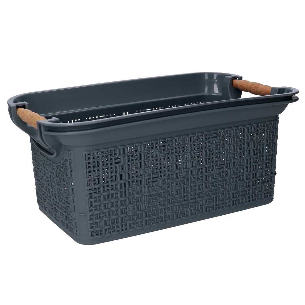 Cassetto in Plastica Grigia Rettangolare 53x34x24,5 cm
