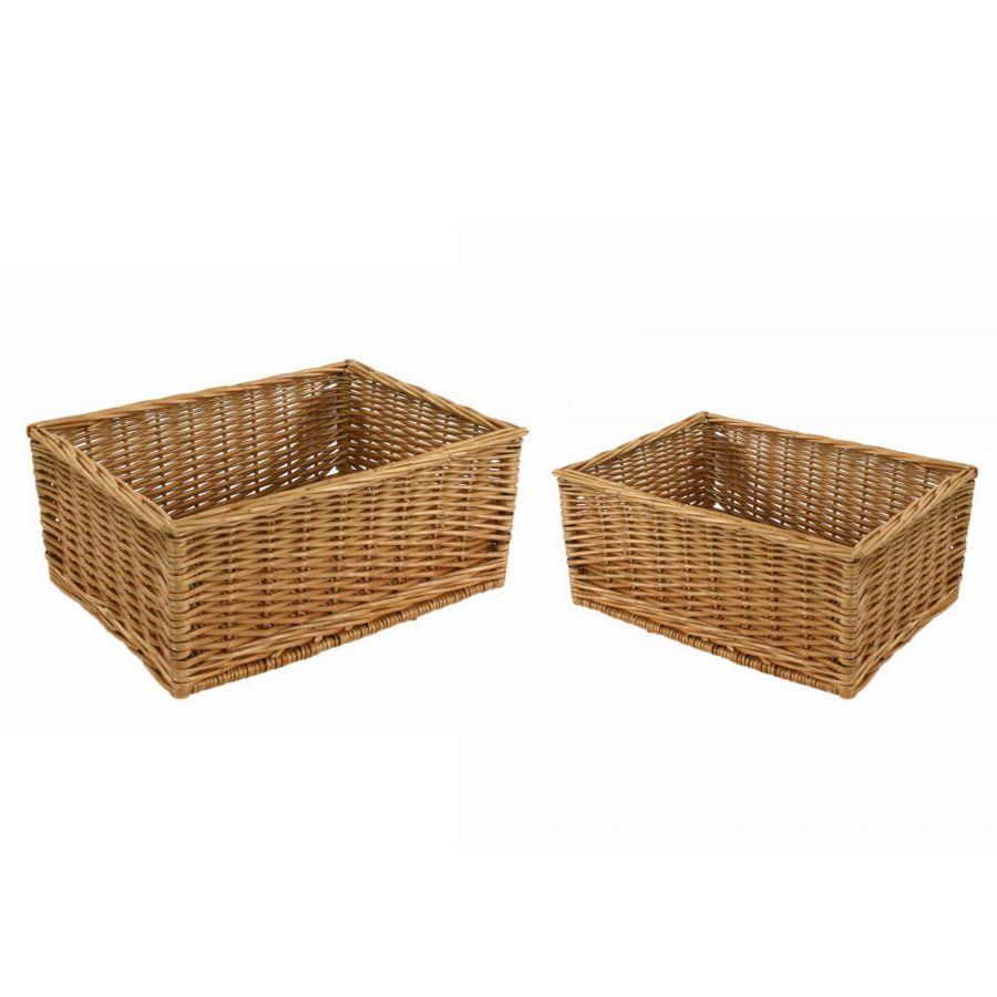 Cassetto vimini rettangolare naturale cm47x37h22