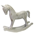 Cavallo a Dondolo in Legno Bianco cm26,5x6,5h23