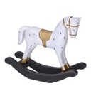 Cavallo a Dondolo in Legno Bianco 28,5x6,5x22,5 cm