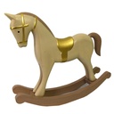 Cavallo a Dondolo in Legno Oro Beige cm26,5x6,5h23