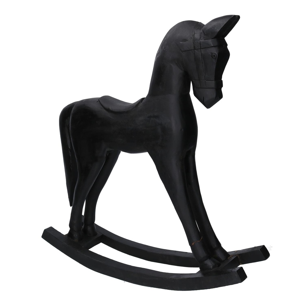 Cavallo in Legno Nero 46x9x50 cm