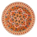 Centrotavola in ceramica arancione tondo 40x40x8 cm