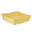 Cesta espositore in polirattan naturale quadrata 40x40x10 cm