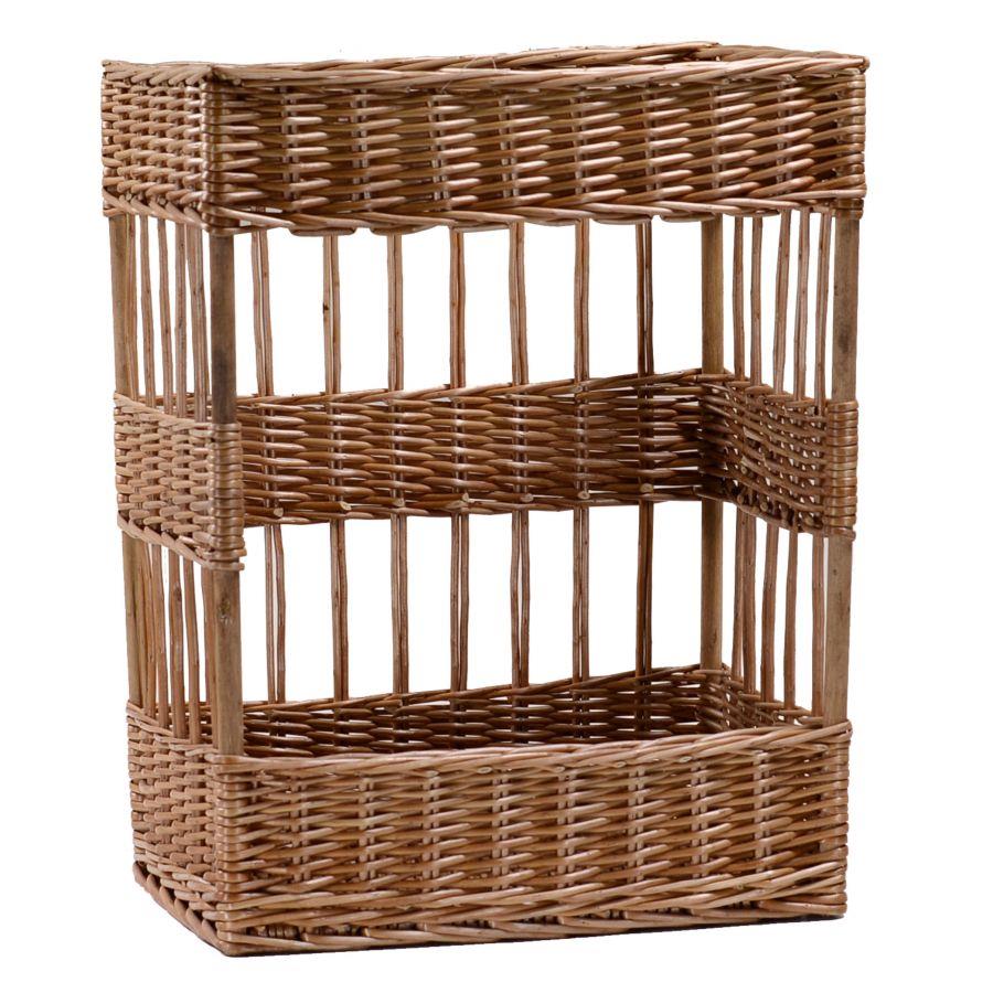 Cesta espositore rettangolare in vimini 38x28x48 cm