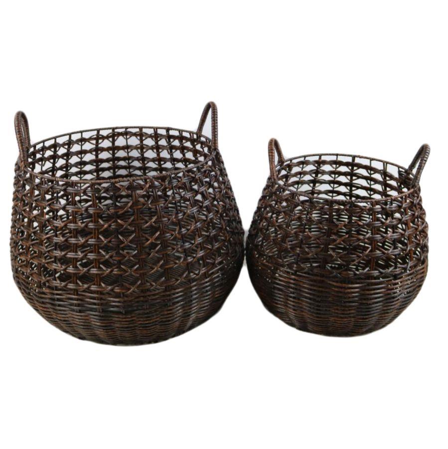 Cesta Metallo 1-2 Noce Tondo Ø44x36 cm