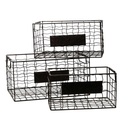 Cesta rettangolare marrone in metallo 1-3 cm40x28h20