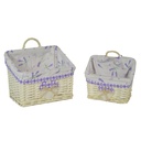 Cesta pensile rettangolare in vimini lavanda 30x20h16/23