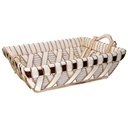 Cesta in vimini bianco rettangolare 46x36x13 cm
