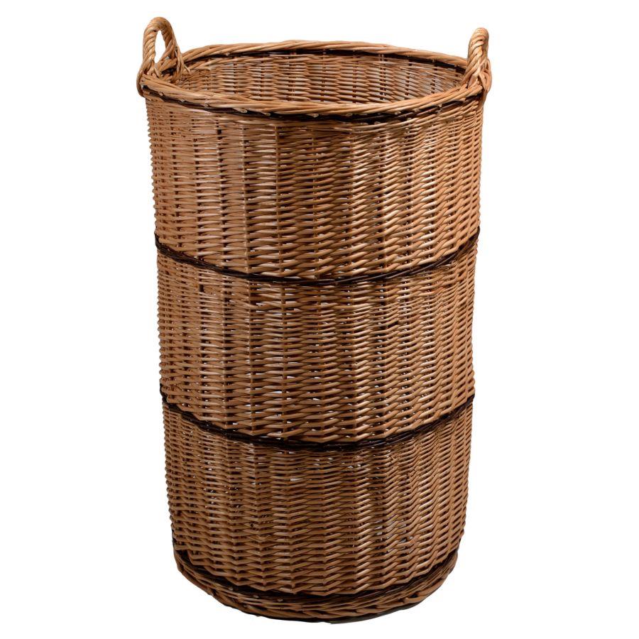Cesta in vimini europeo con manico tondo ø50x80 cm