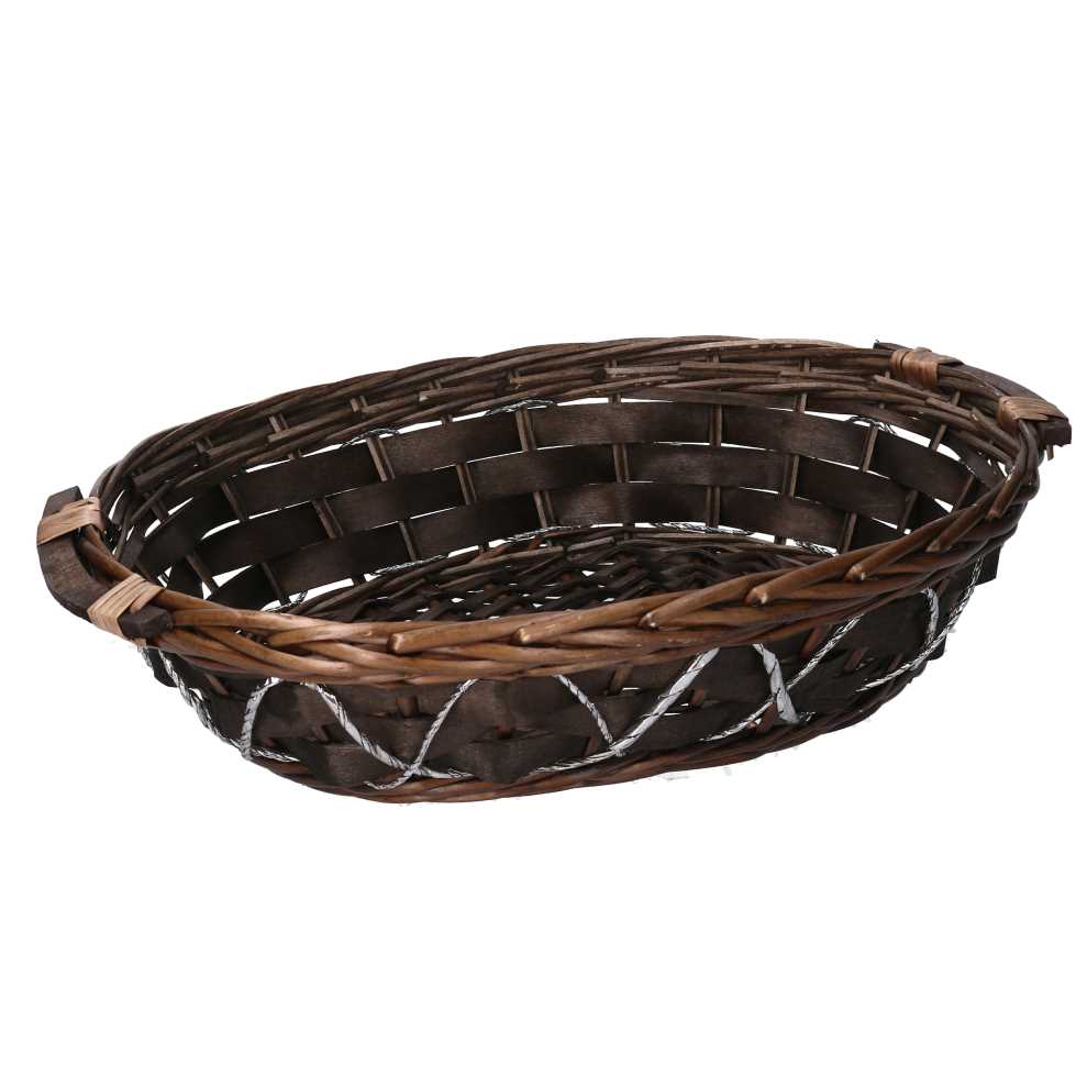 Cesta ovale in vimini noce cm33/37x27h8