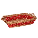Cesta rettangolare in vimini rosso miele cm53/58x37h13