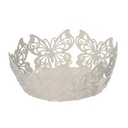 Cestina Metallo Farfalla Crema Tondo 20x7 cm