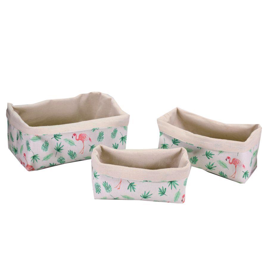 Cestina tessuto fenicottero rettangolare 31x16x16 cm