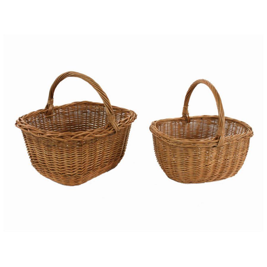Cesto vimini ovale 43x36h20/38 - Set di 2 ceste europee