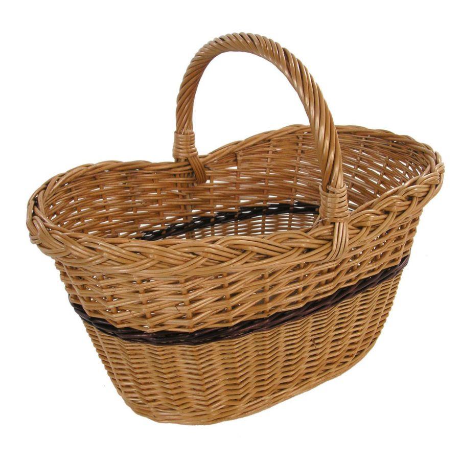 Cesto Vimini Europeo Svasato con Treccia 39x23h22/32 cm