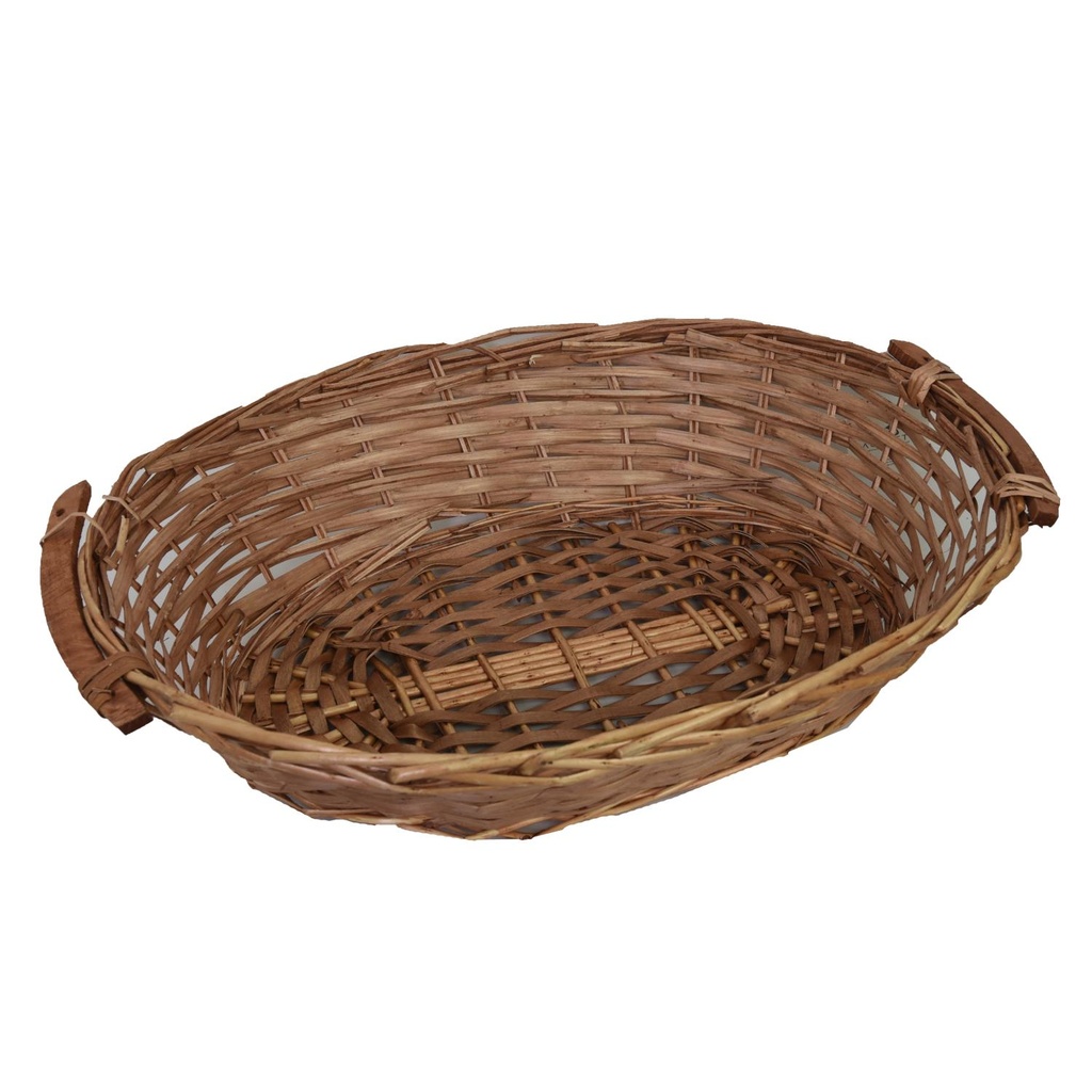 Cesto ovale in vimini naturale 58x42x14 cm