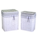 Cestone rettangolare in rattan bianco Ivan 1-2 cm46x36h59