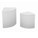 Cestone intrecciato in carta bianca con angoli 1-2, foderato, 40x40x53 cm