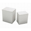 Cestone in carta bianca 1-2 con fodera rettangolare 45x35h54 cm