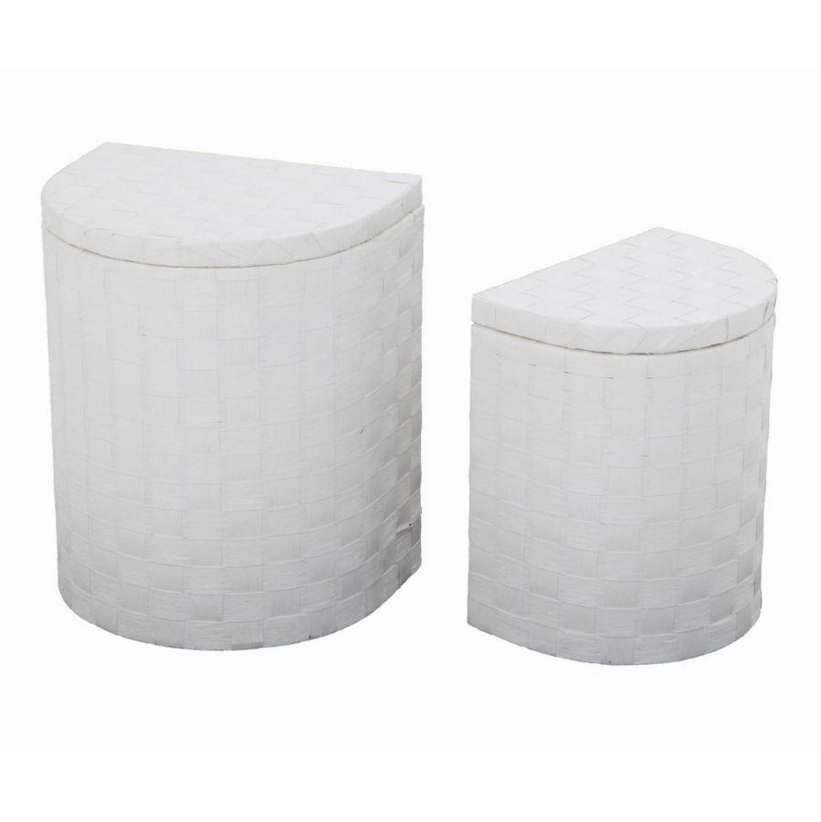 Cestone in carta bianca intrecciata 45x35h54 mezzaluna