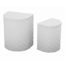 Cestone in carta bianca intrecciata 45x35h54 mezzaluna