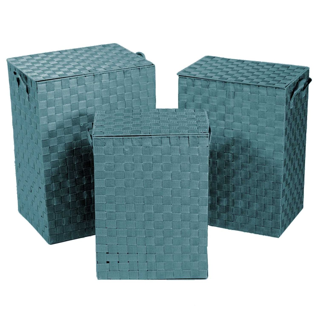 Cestone foderato verde acqua rettangolare cm40x30h55