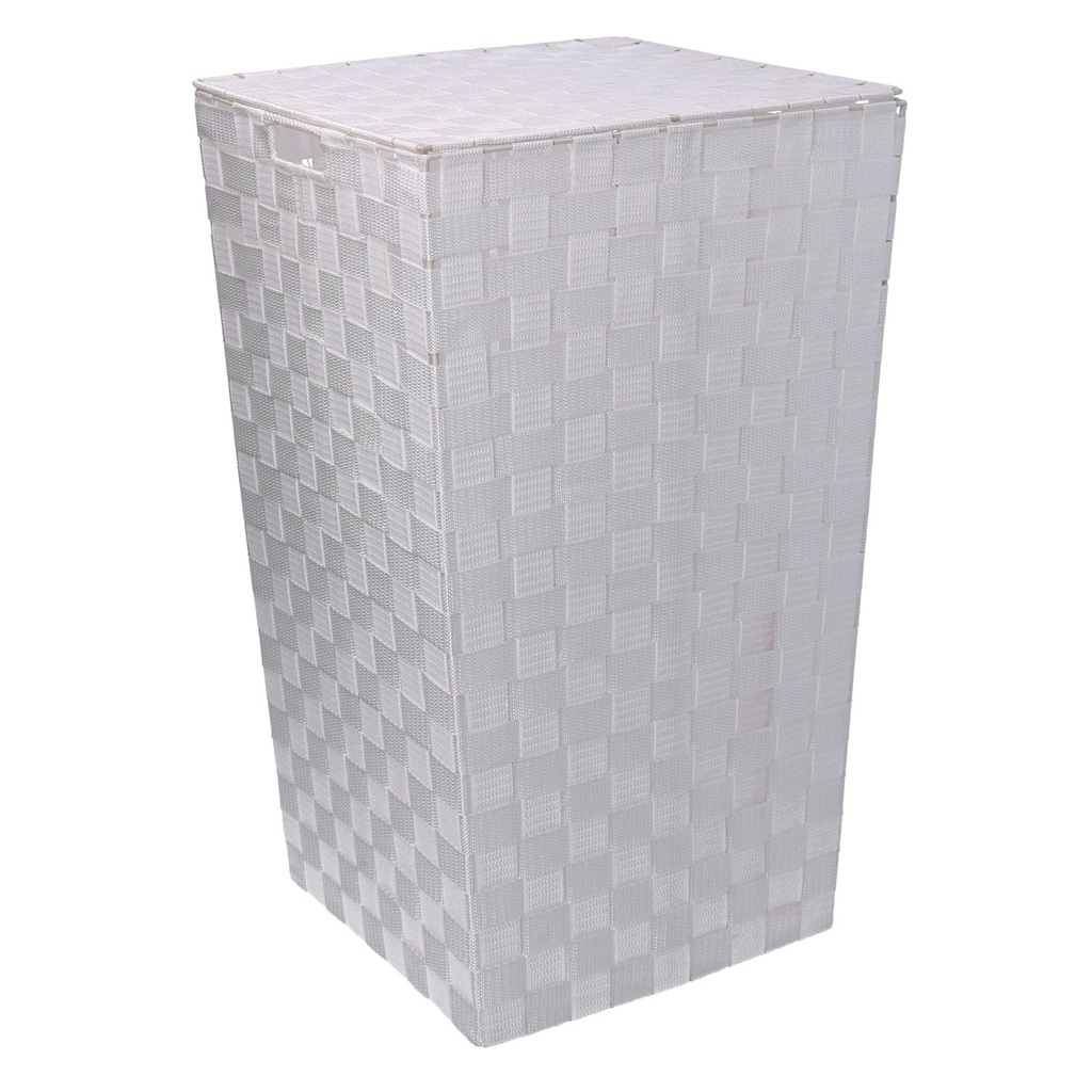 Cestone bianco foderato quadro cm33x33h53