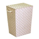 Cestone poliestere crema foderato rettangolare cm40x30h53
