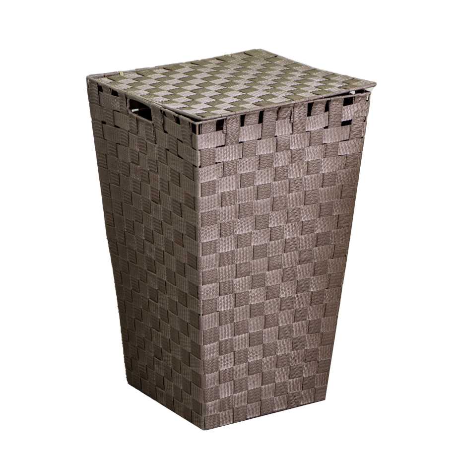 Cestone foderato poliestere tortora cm33x33h53