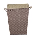 Cestone poliestere tortora foderato rettangolare cm40x30h53
