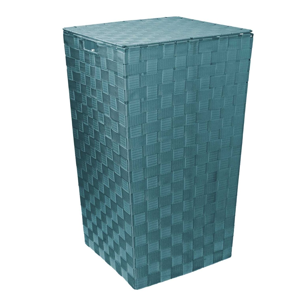 Cestone verde acqua foderato quadro cm33x33h53
