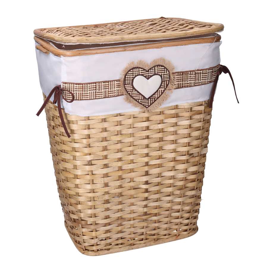 Cestone rettangolare in rattan Arturo cm45x31h54