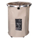 Cestone tessuto beige tondo pieghevole ø40x55 cm