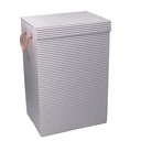 Cestone tessuto grigio con coperchio 40x30x60 cm