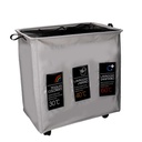 Cestone tessuto grigio triplo pieghevole 55x36h58