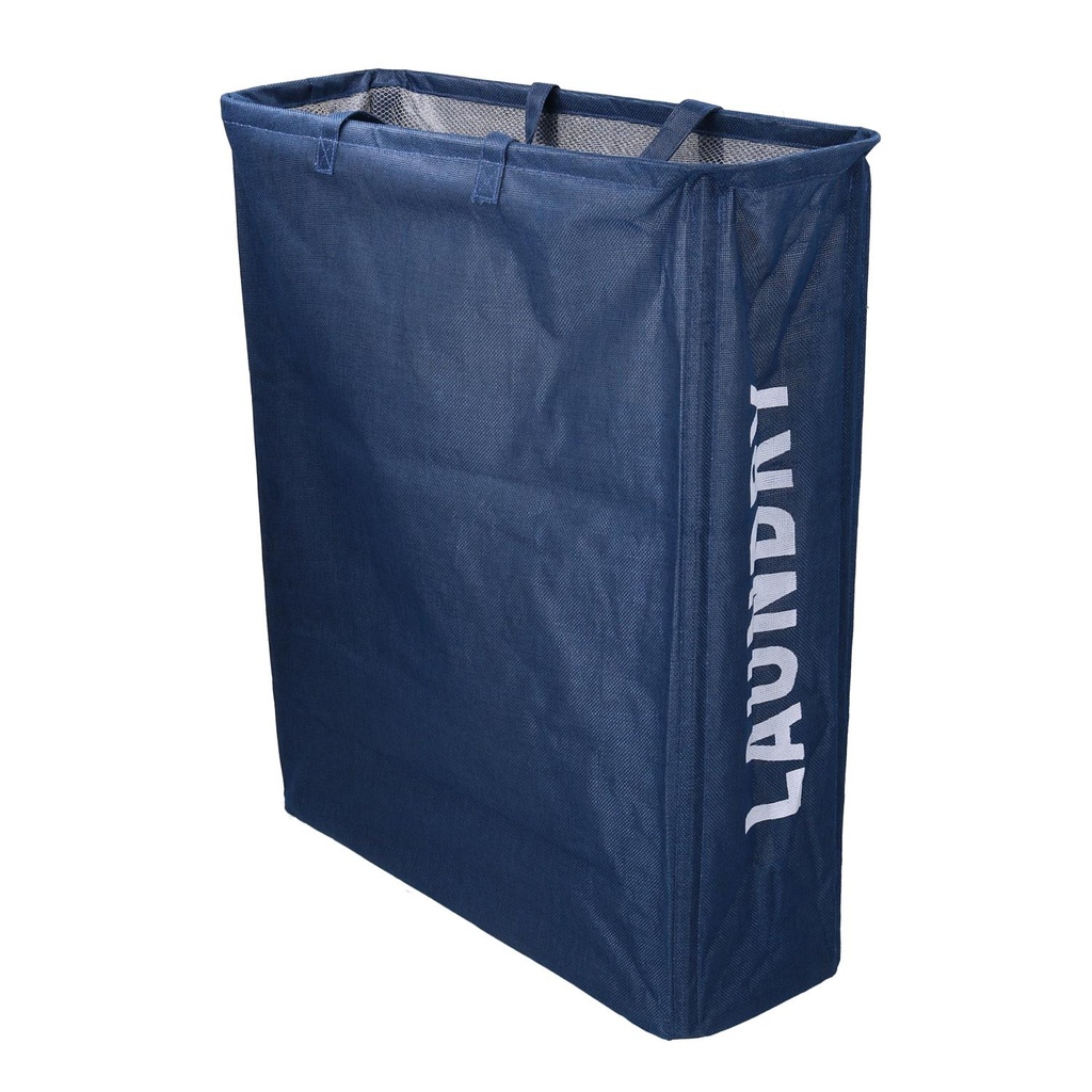 Cestone tessuto sacco blu rettangolare pieghevole 55x19x66 cm