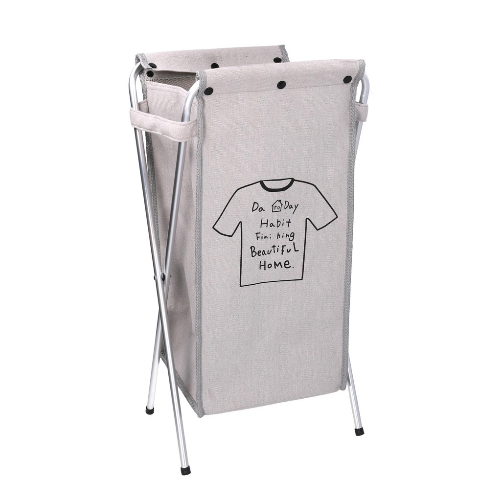 Cestone Pieghevole in Tessuto Sacco Grigio 29x33,5x66 cm